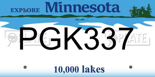 PGK337 Minnesota License Plate