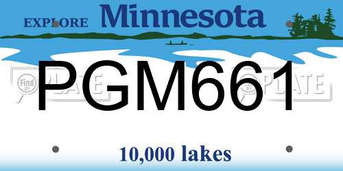 PGM661 Minnesota License Plate