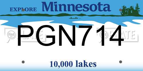 PGN714 Minnesota License Plate