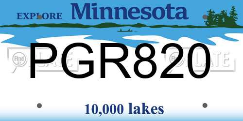 PGR820 Minnesota License Plate