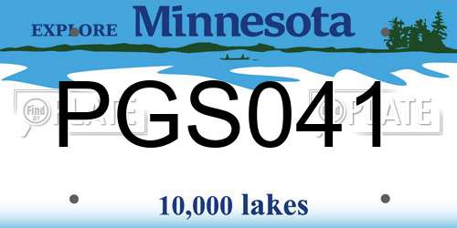 PGS041 Minnesota License Plate
