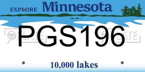 PGS196 Minnesota License Plate