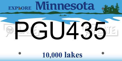 PGU435 Minnesota License Plate