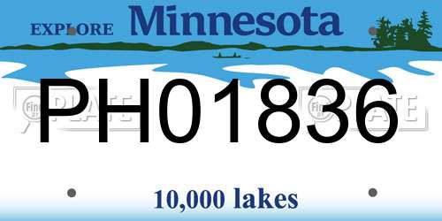 PH01836 Minnesota License Plate