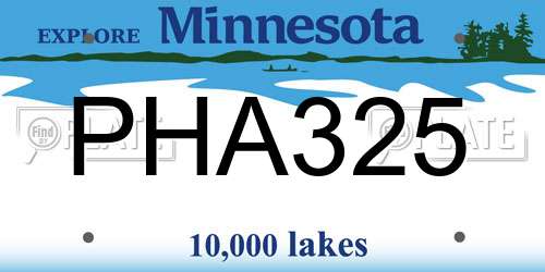 PHA325 Minnesota License Plate