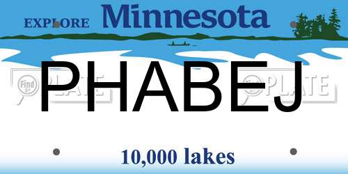PHABEJ Minnesota License Plate