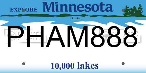 PHAM888 Minnesota License Plate