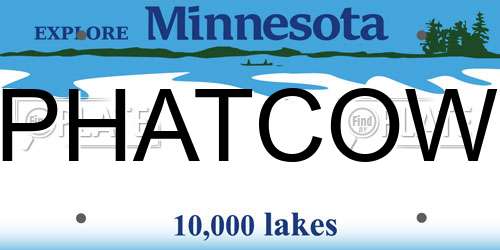 PHATCOW Minnesota License Plate