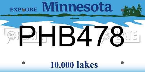 PHB478 Minnesota License Plate