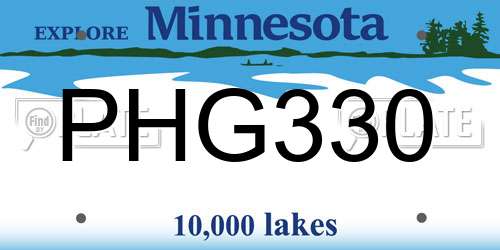PHG330 Minnesota License Plate