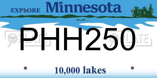 PHH250 Minnesota License Plate