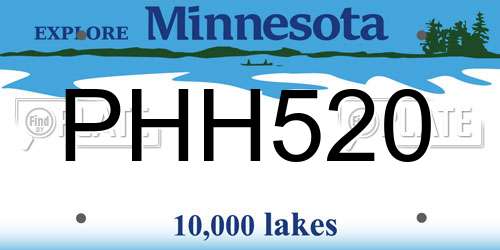 PHH520 Minnesota License Plate