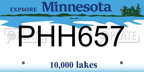 PHH657 Minnesota License Plate