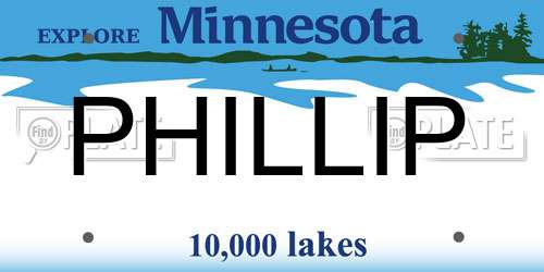 PHILLIP Minnesota License Plate