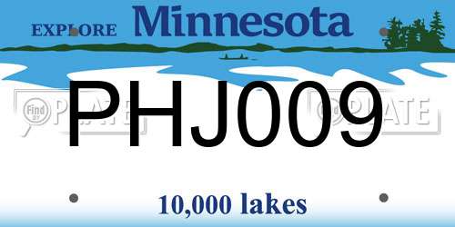 PHJ009 Minnesota License Plate