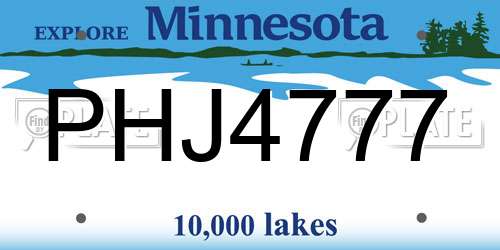 PHJ4777 Minnesota License Plate