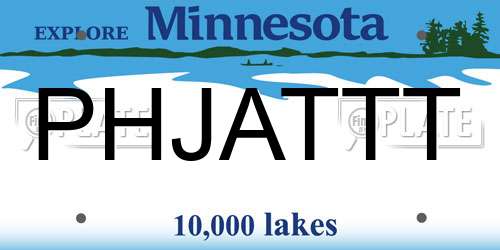 PHJATTT Minnesota License Plate
