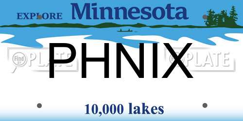 PHNIX Minnesota License Plate