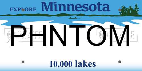 PHNTOM Minnesota License Plate