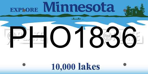 PHO1836 Minnesota License Plate