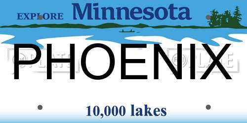 PHOENIX Minnesota License Plate