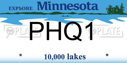 PHQ1 Minnesota License Plate