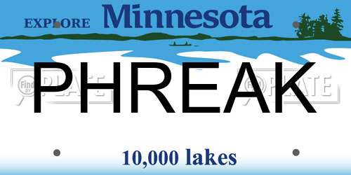 PHREAK Minnesota License Plate