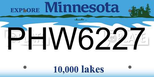 PHW6227 Minnesota License Plate