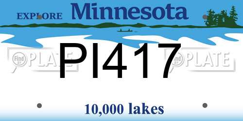 PI417 Minnesota License Plate
