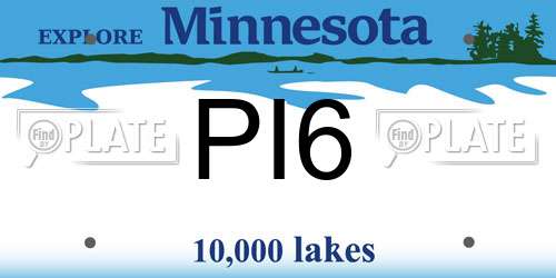 PI6 Minnesota License Plate