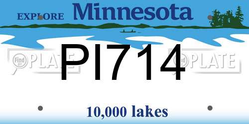 PI714 Minnesota License Plate