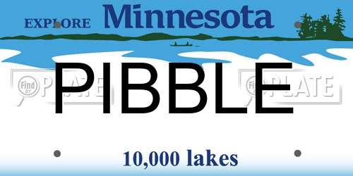PIBBLE Minnesota License Plate