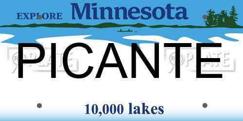 PICANTE Minnesota License Plate