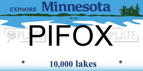 PIFOX Minnesota License Plate