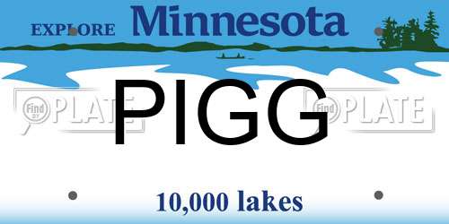 PIGG Minnesota License Plate