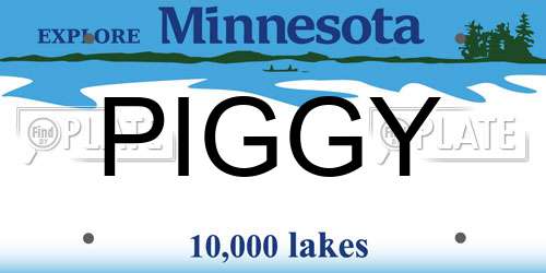 PIGGY Minnesota License Plate