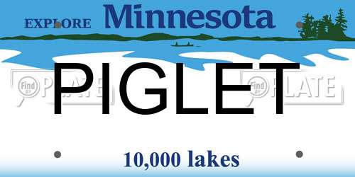 PIGLET Minnesota License Plate