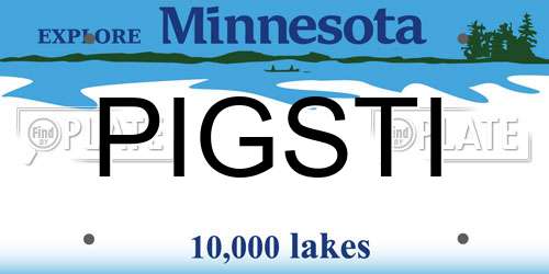 PIGSTI Minnesota License Plate