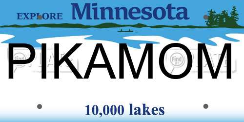 PIKAMOM Minnesota License Plate