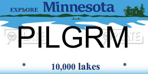 PILGRM Minnesota License Plate