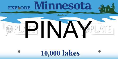 PINAY Minnesota License Plate