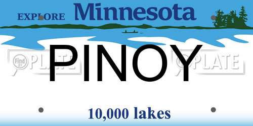 PINOY Minnesota License Plate