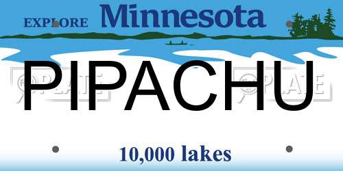 PIPACHU Minnesota License Plate