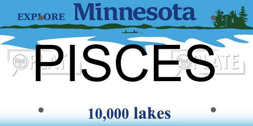PISCES Minnesota License Plate