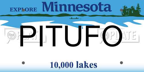 PITUFO Minnesota License Plate