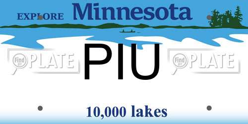 PIU Minnesota License Plate