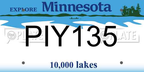 PIY135 Minnesota License Plate