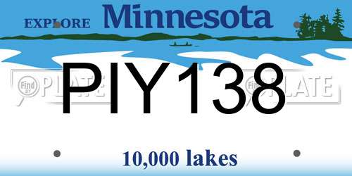 PIY138 Minnesota License Plate