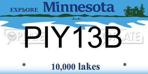 PIY13B Minnesota License Plate