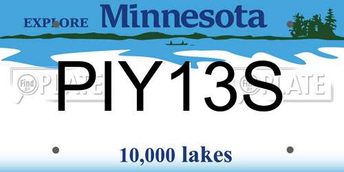 PIY13S Minnesota License Plate